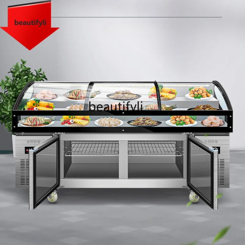 

A61 Ladder Ice Table Display Dishes Barbecue Restaurant Commercial Fruit Fishing Refrigerated Fresh-Keeping Box