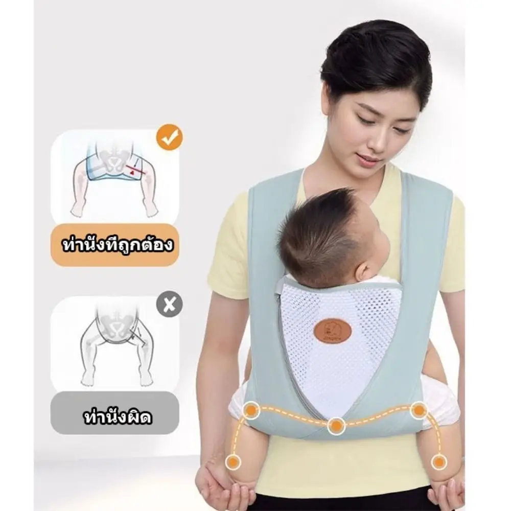 

Newborn Front Holding Baby Wrap Carrier Infant Kangaroo Bag Mesh Infant Backpacks Horizontal Holding Type Cotton