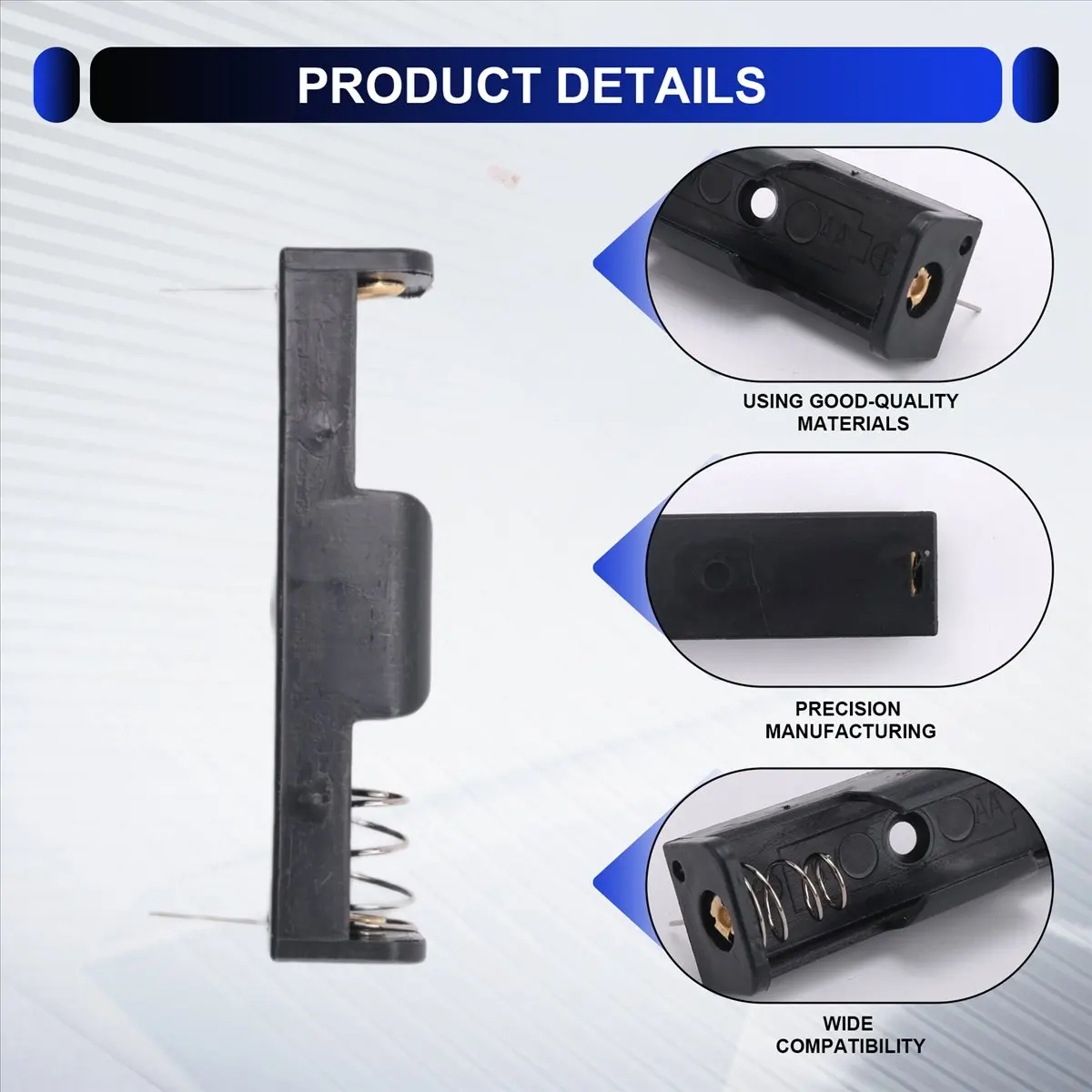 

A64K AA/1.5V/PP3 Battery Holder/Connector Enclosed or Open with Switch, Battery Holder AA x 1 Holder PCB Amount:5