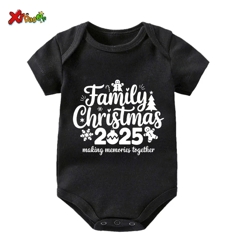 2025 Family Christmas Matching Shirts Outfit Family Match Outfit T Shirt Family Christmas Party Tops Baby Outfits Clothes Gift image 3
