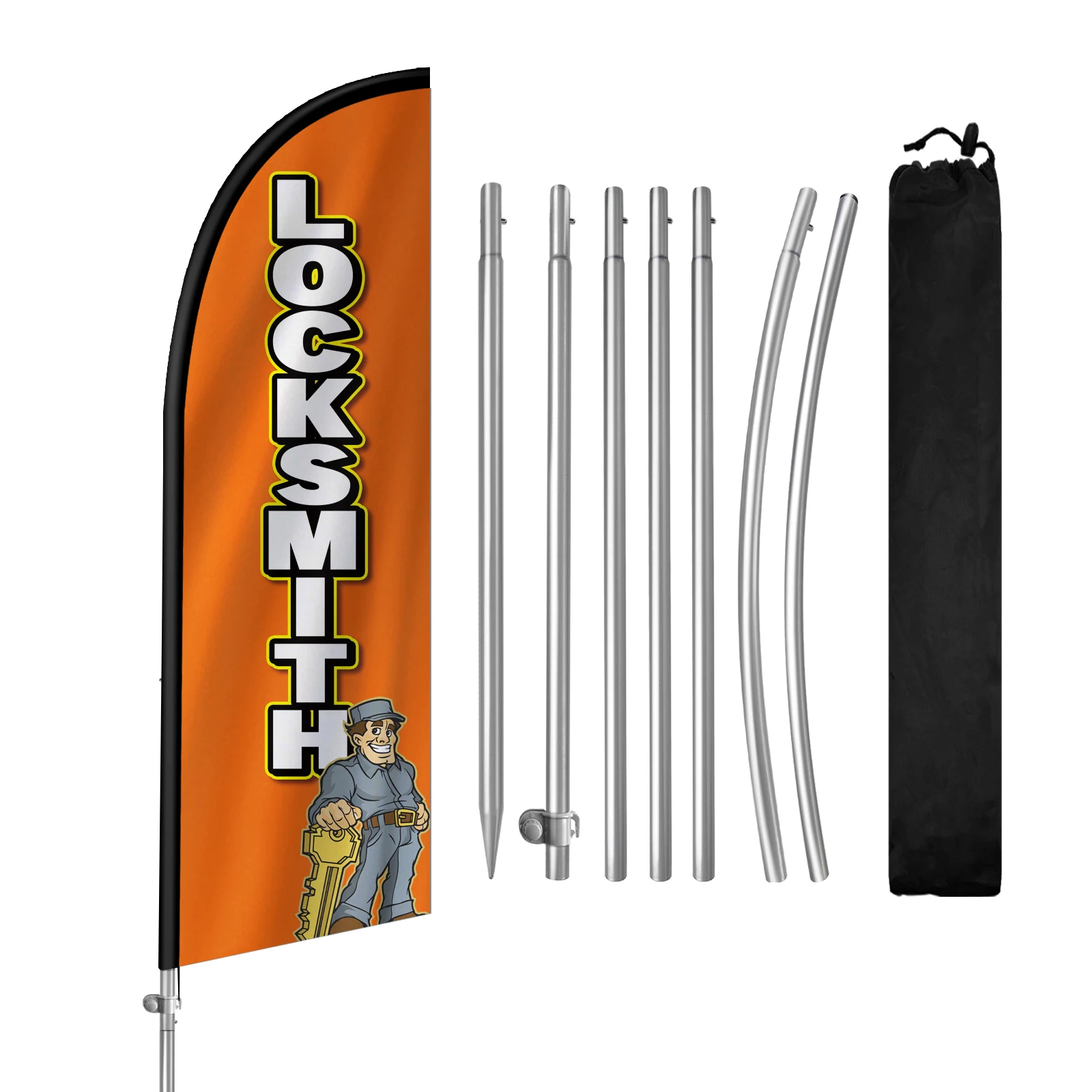 FSFLAG-The Locksmith Feather Flag with Aluminum Flagpole, Advertising Outdoor Banner Decoration for Business, 280cm,1Pc