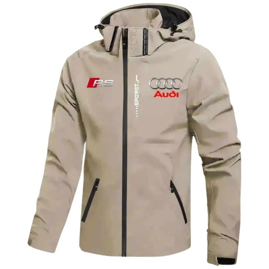2026 Model American Style Audi Jacket, Solid Color Hooded Sweatshirt, Loose Workwear Zipper, Japanese Casual Wear, Men's and Wom