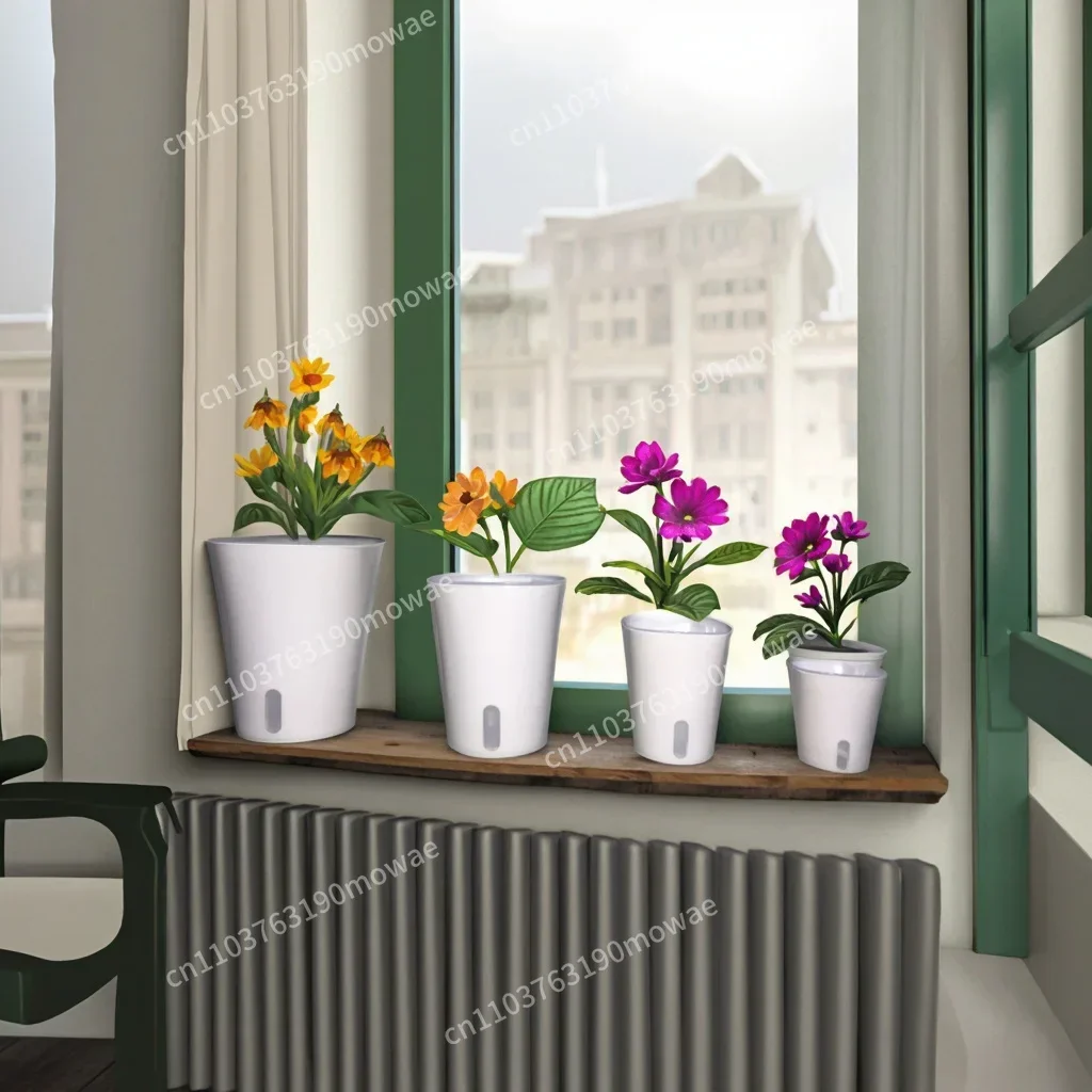 9.5 * 11.5Cm visual plastic flower pot - indoor plant self-watering transparent flower pot