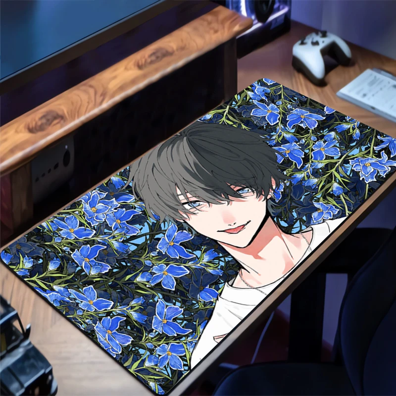 Gaming Mouse Pad Anime boy Accessories Office Gamer Keyboard Desk Mat Non-Slip Laptop ground mat Large PC carpet Anime Mousepad