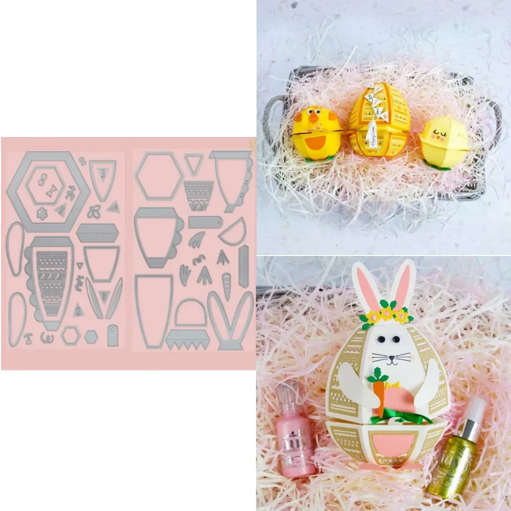 

Bunny Eggshell Metal Cutting Dies DIY Scrapbook Craft Decoration Embossing Template Supplies Greeting Card Handmade 2024 New