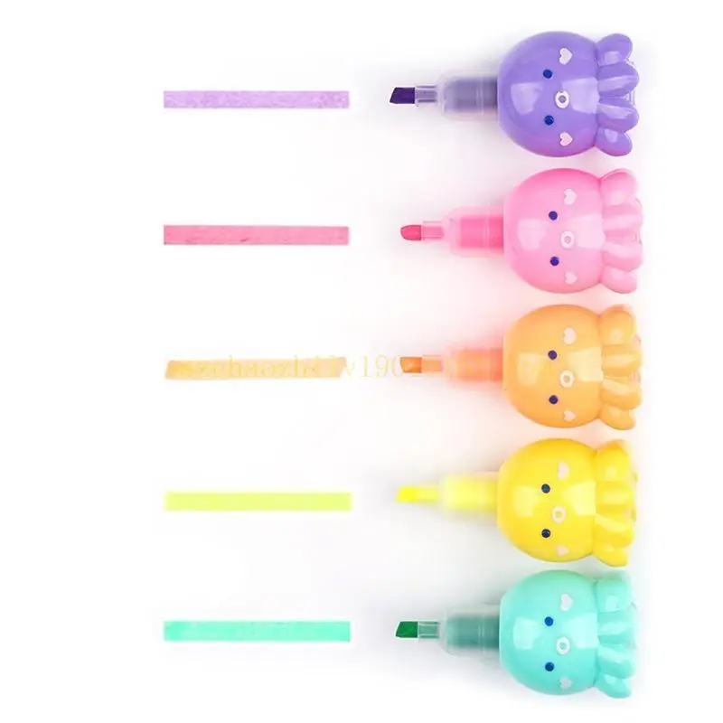 62ka 5-rate Student Octopus Fluorescent Highlighters