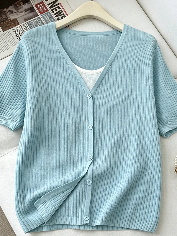 

plus Size Women's Summer T-Shirt round Neck Conceal Belly Versatile Ice Silk Thinming Top Korean Style Loose Fit Short Sleeve