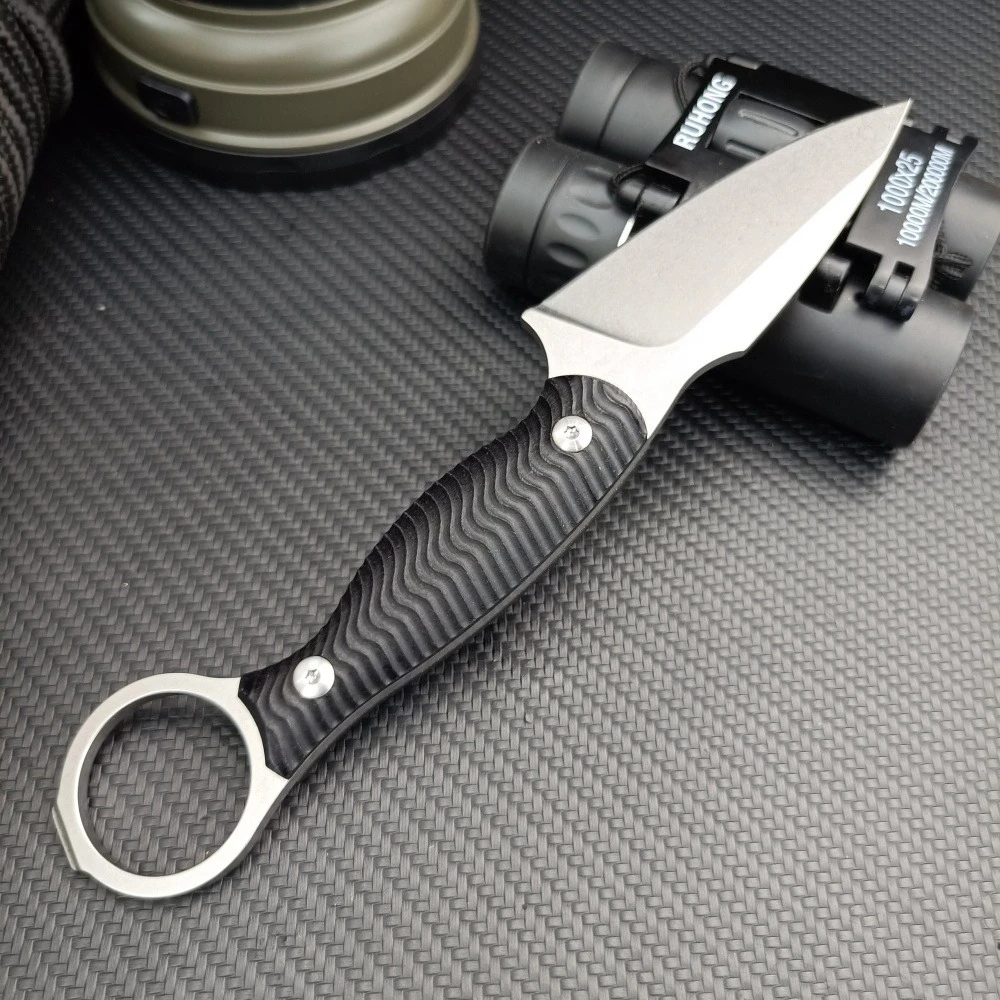 BK EDC سكين شفرة مثبتة مع K غمد التكتيكية التخييم بقاء أداة محمولة القتال الدفاع عن النفس الإنقاذ سكين متعدد الوظائف #3