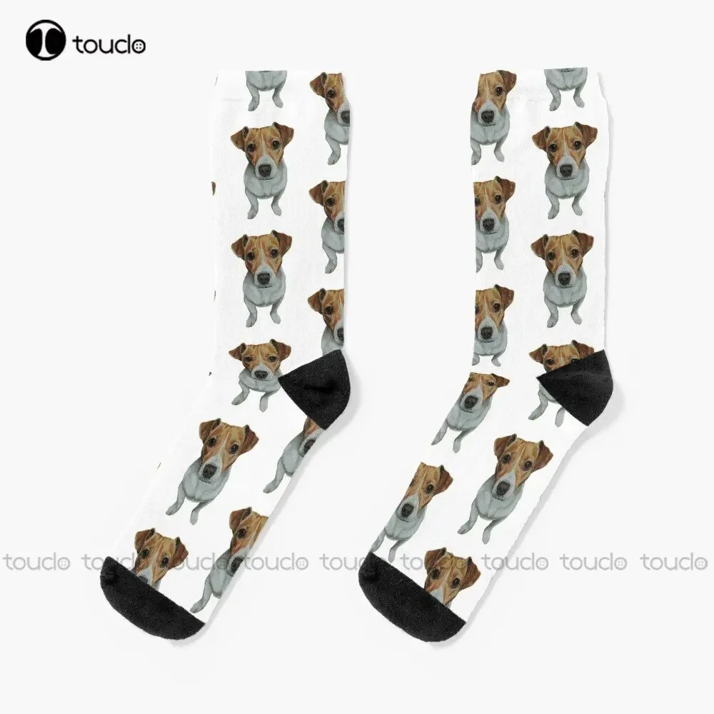 

Sky The Jack Russell Terrier Dog Dogs Puppy Puppies Socks Hiking Socks Women 360° Digital Print Custom Gift Streetwear Art