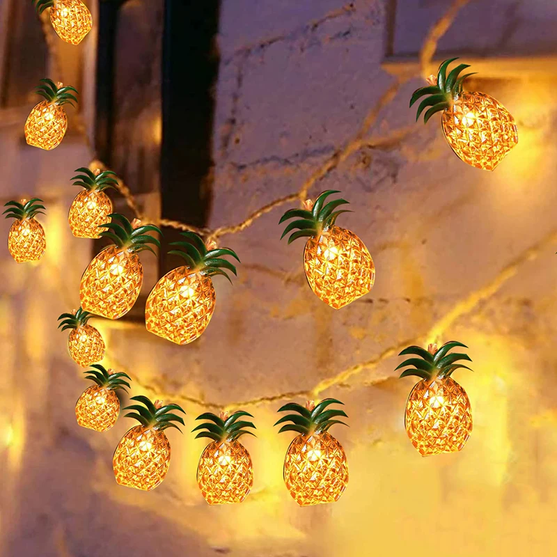 1.5m10led الأناناس سلسلة أضواء هاواي ديكور الاستوائية خنزير المشوي مأدبة الأناناس سلسلة أضواء لحفلة عطلة الصيف