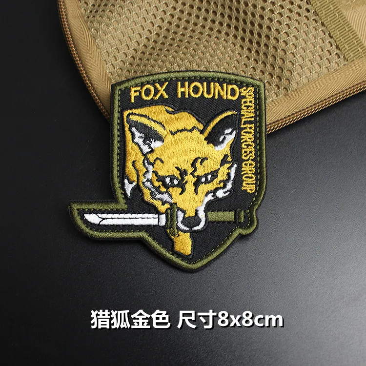 FOX HOUND Beard  Embroidery Patch Backpack Hook&Loop Tactical Stickers Patch  Morale Badge Appliques for Clothing