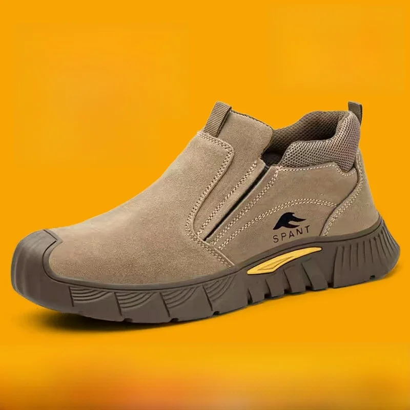 Men's Welder Work Boots Comfortable All-Season Slip-On Shoes with Cow Tendon Sole for  Welding And Construction Work