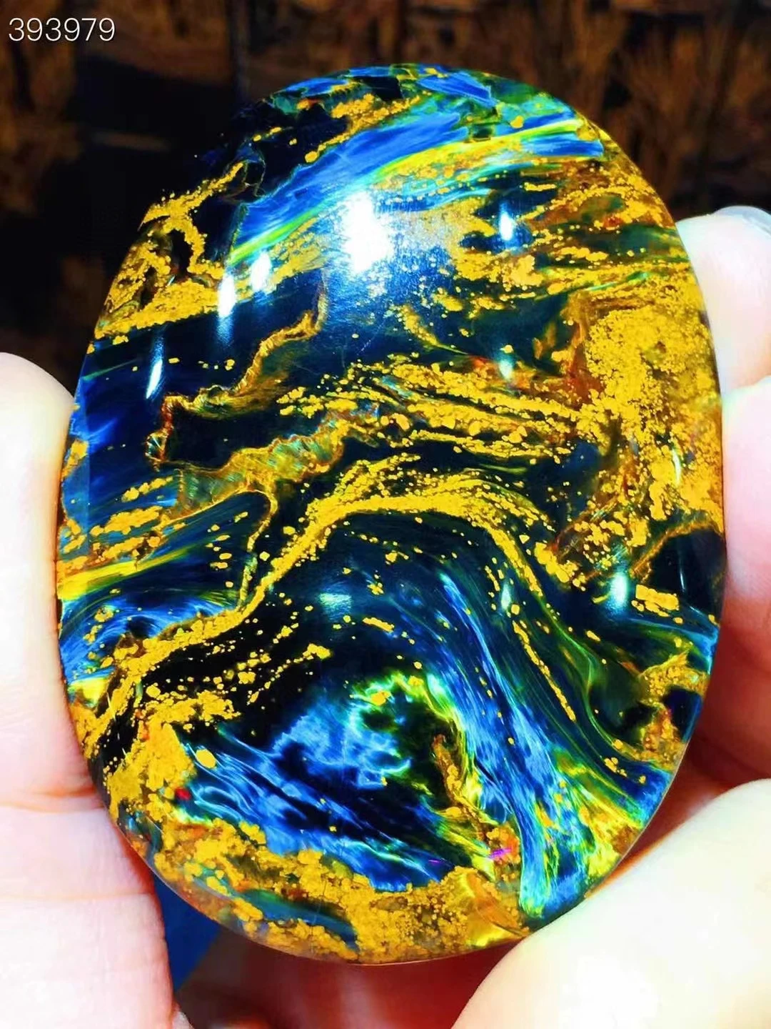 

Natural Blue Pietersite Chatoyant Pendant 58.5x43.2x9.6mm Oval Big Women Men Namibia Cat Eye Pietersite Jewelry AAAAAA