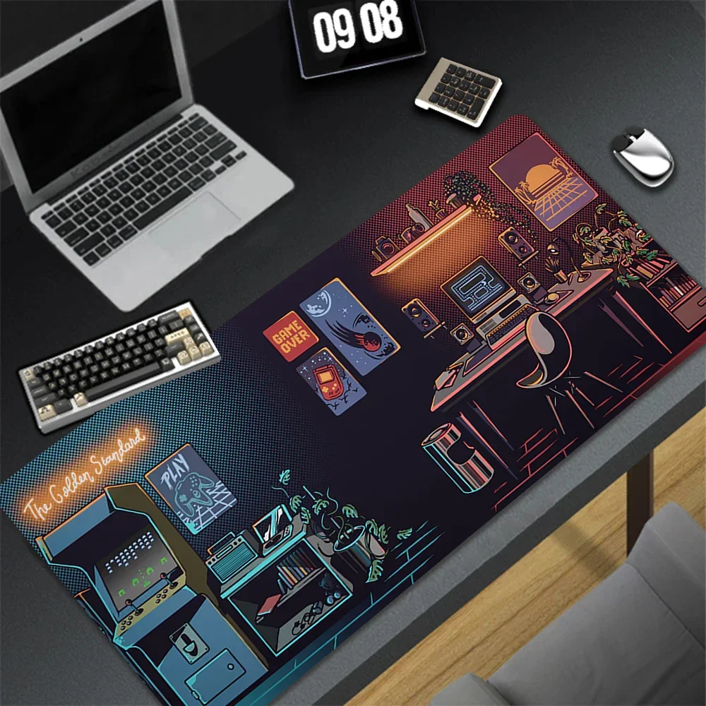 1 large protective mouse pad 900x400 Rubber desk mat Desktop creative decoration arcade retro memory game style desk accessories