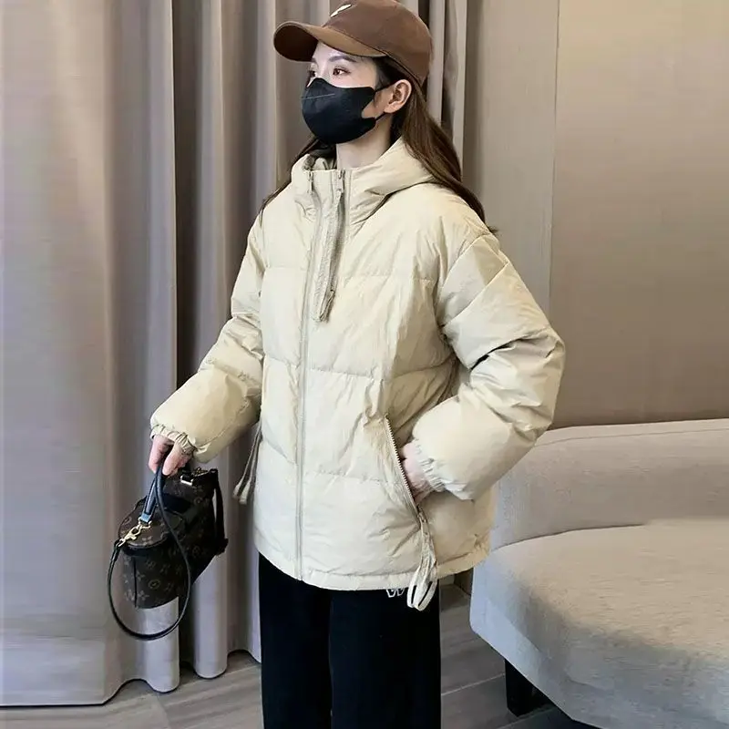 2023 New Women Down Jacket Winter Coat Female Sense of Design Parkas Loose Dual Zippers Outwear Hooded Chalaza Overcoat