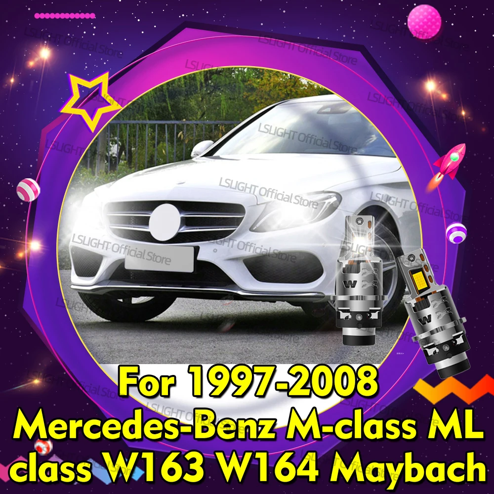 

2x Car LED D2S D2R Head Lamp Bulbs 30000LM Headlights For 1997-2008 Mercedes-Benz M-class ML class W163 W164 Maybach 2002-2013