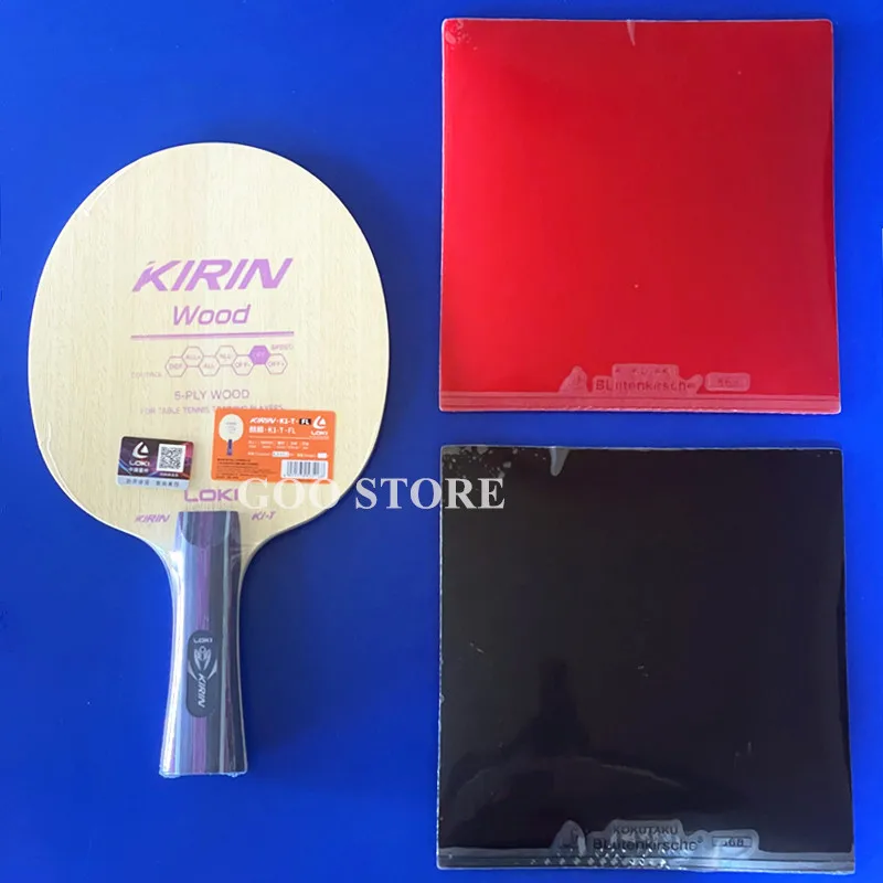 LOKI KIRIN K1-T Table Tennis Blade With 2x KOKUTAKU BACKLIGHT Rubber Original LOKI Ping Pong Racket Assembled for Beginner
