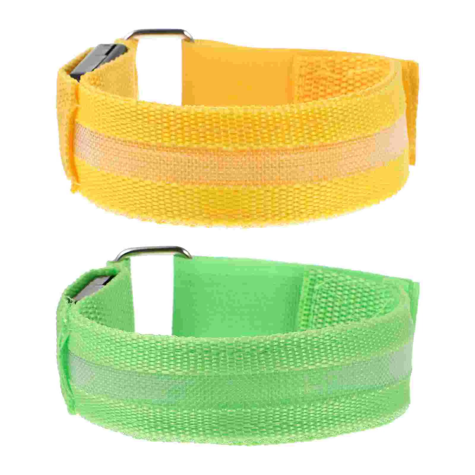 

2 Pcs Fluorescent Armband for Night Running LED Light Adjustable Belt Wrist Shine Signal Bracelet With Electronics Gear Bands