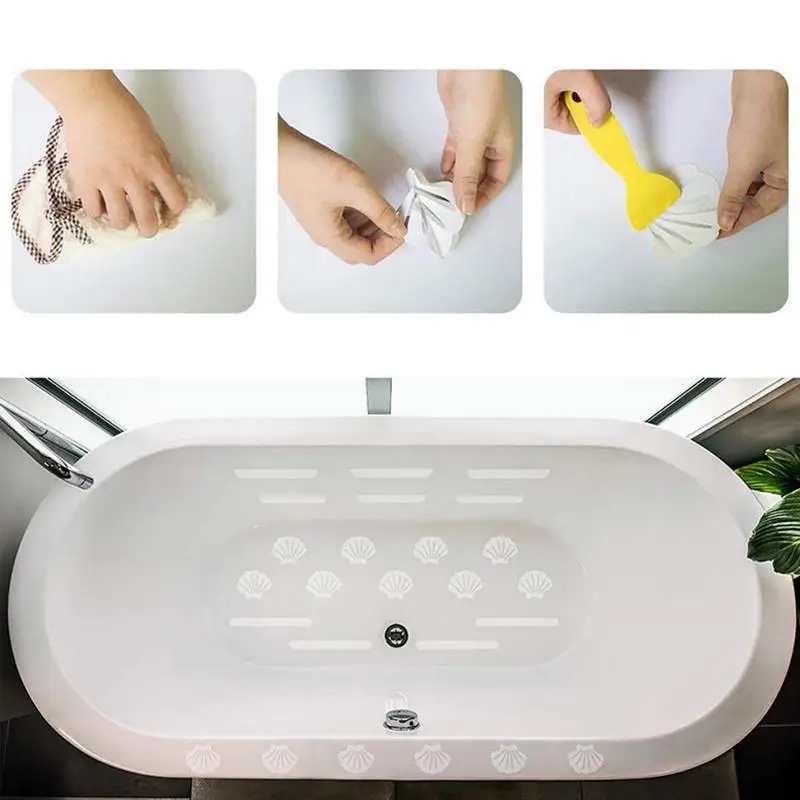 Tub Decals Skidproof Shower Stickers Adhesive Decals Rubber Shell Decals For Decorating Floor Of Kitchen Bathroom Toilet Sauna