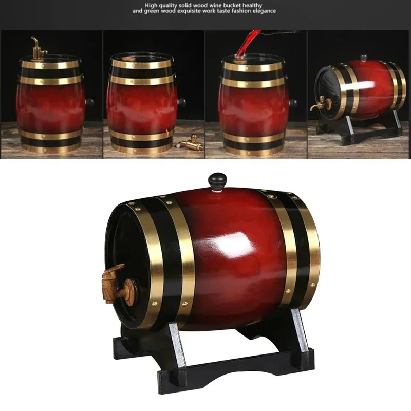 Wood Aging Vintage Beers And Faucet Barrels Wine Stand Wholesales Whiskey ,wines Barrel With Oak Storage Bucket Dispenser Wooden