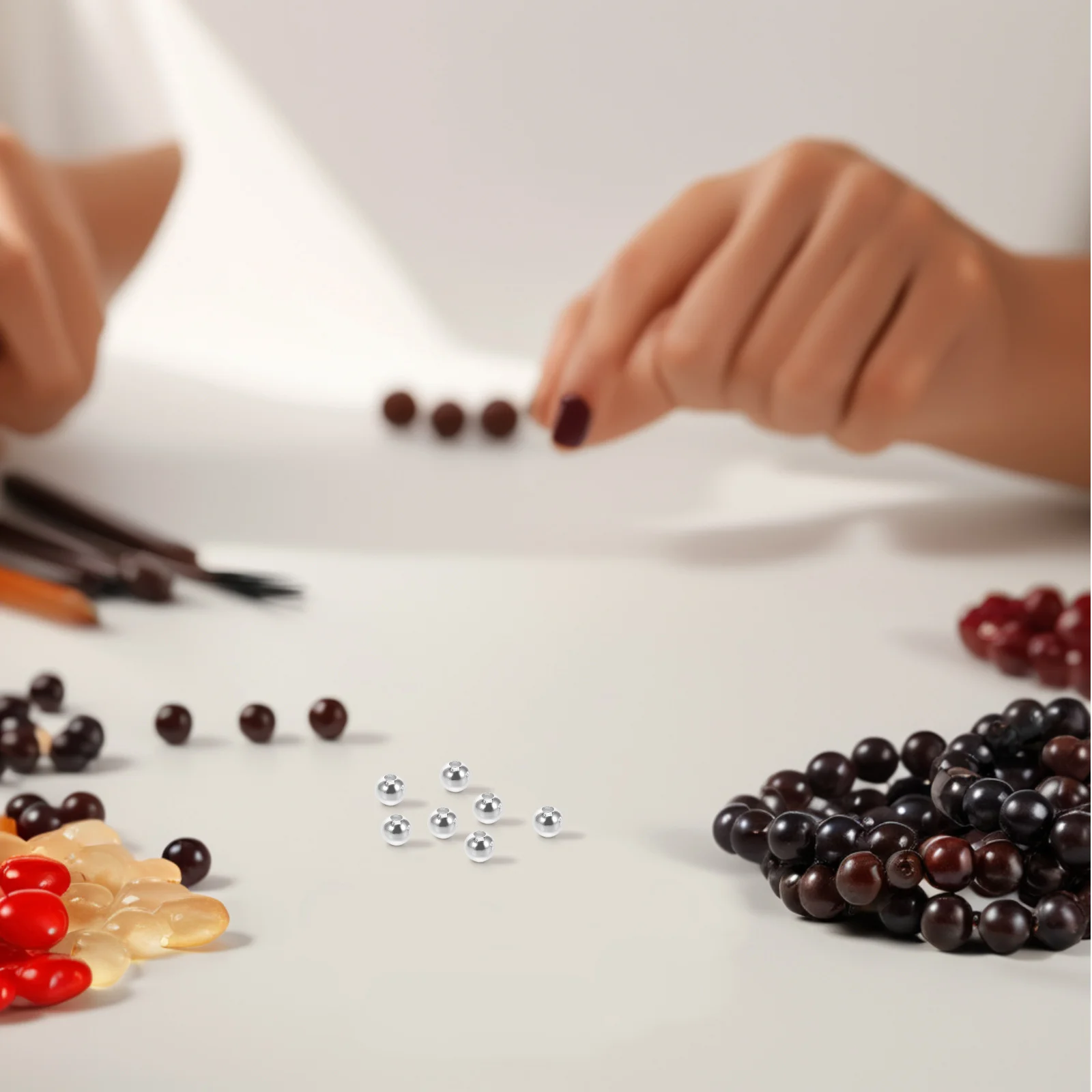 

100 шт. серебряные круглые металлические бусины-разделители, мини-разделительные гладкие бусины для самостоятельного изготовления ювелирных изделий, ожерелье, браслет, серьги, принадлежности для рукоделия