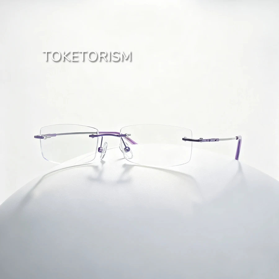 

Toketorism Women's Rimless Glasses for Myopia Hyperopia Titanium Alloy Frame Spectacles For Women