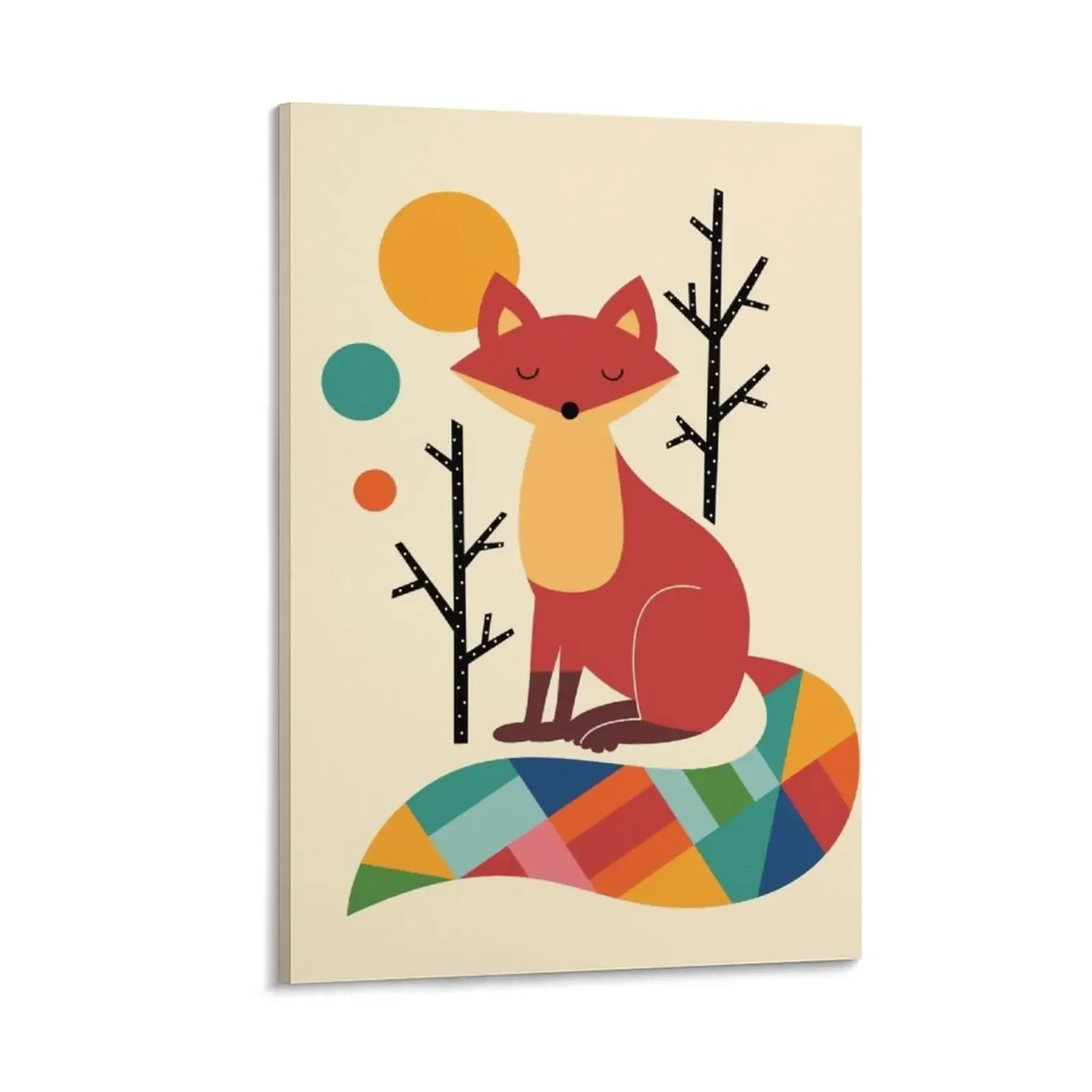 

Rainbow Fox Canvas Painting poster mural japanese room decor Decoration wall