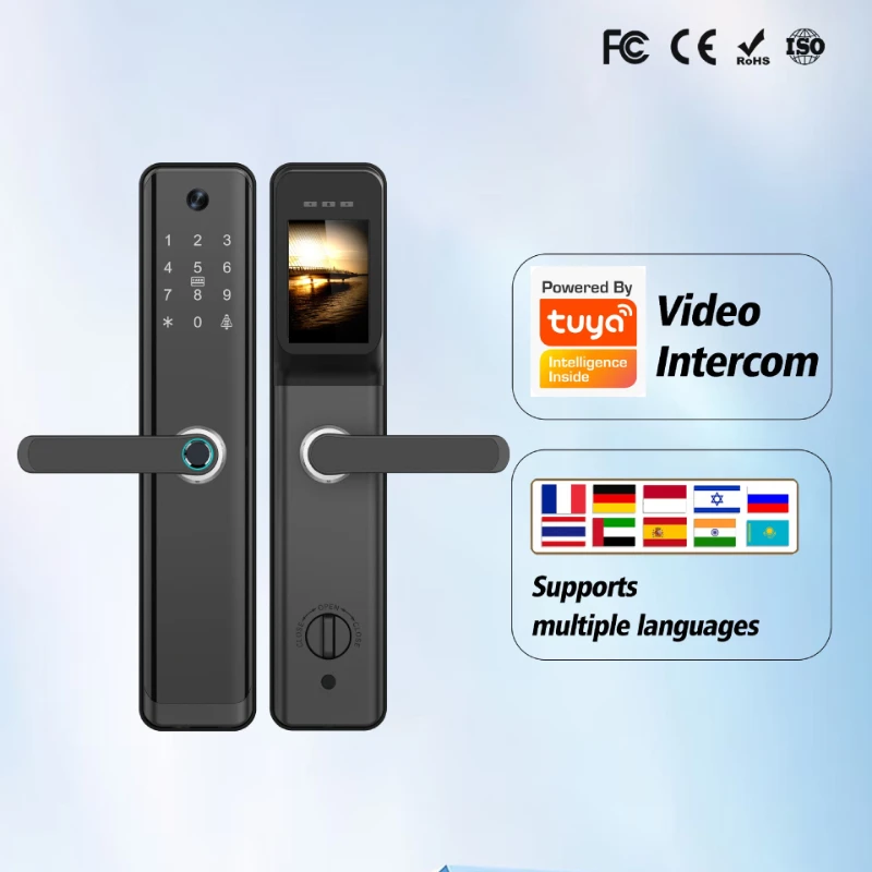 Visual Cat Eye Semi-automatic Smart Password Electronic Door Lock Home Fingerprint WiFi Household Lock