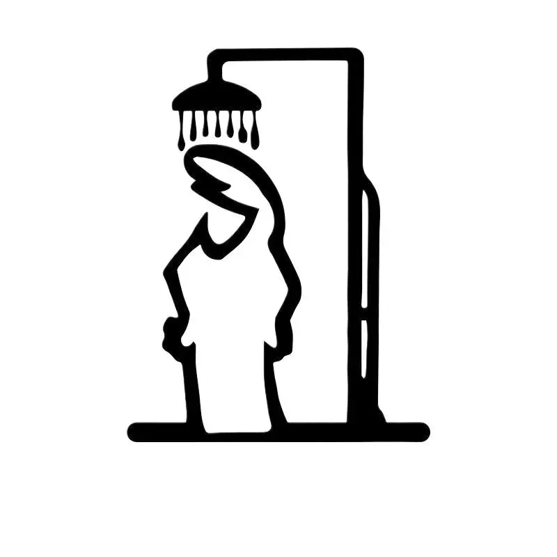 Black Shower Figure Minimalist Wall Art
