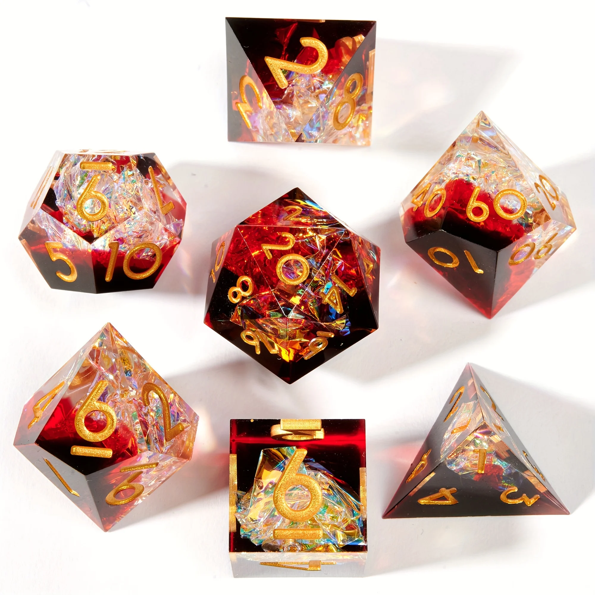 Polyhedral Resin Dnd Dice Set D Dice Dragon and Dungeon Rpg Game Sharp Resin Dice