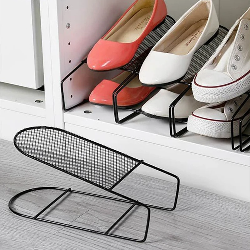 

Minimalist Modern Shoe Rack Double Layer Stack Shoe Holder Metal Storage Rack Household Simple Shoe Box