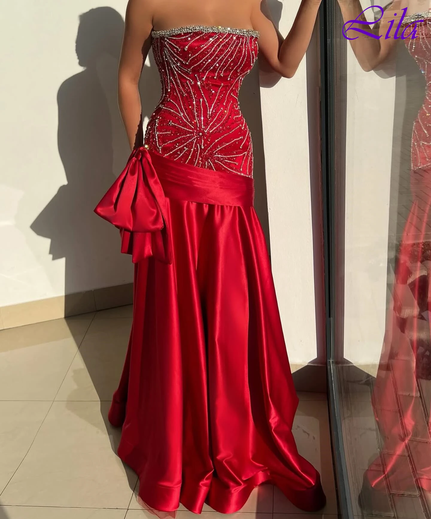 

Customized A-Line Strapless Sleeveless Elegant Formal Evening Dress Delicate Classic Celebrity Gowns Modern Fashion Party Dress
