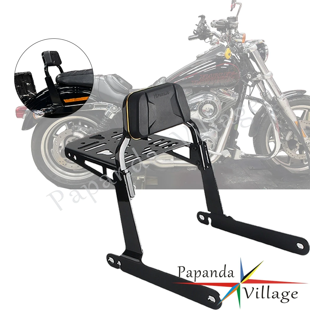 Motorcycle Luggage Rack Passenger Short Sissy Bar Sports Brackets Rear Backrest For Dyna Super Glide FXD FXDC CVO 2006 - 2016
