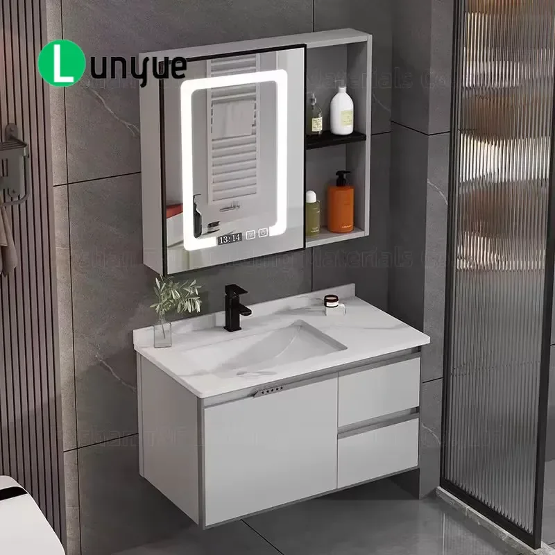 Modern Bathroom Over The Toilet Storage Cabinet With Mirror And Lamp Space Saving Wall Mounted Vanity Unit For Small