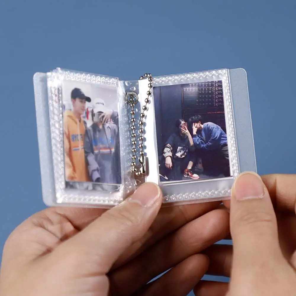 2/3 inch Card Holder Photo Collection Mini Photo Organizer Memory Gift Bag Pendant Album Key Ring Key Chain Photo Album