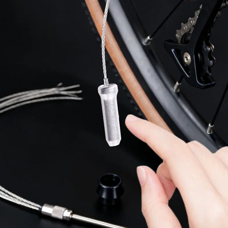الألومنيوم Derailleur التحول الكابلات نهاية قبعات نصائح العقص ملحقات الدراجة الجبلية دراجة الفرامل التحول كابل نصائح 20-100 قطعة #3