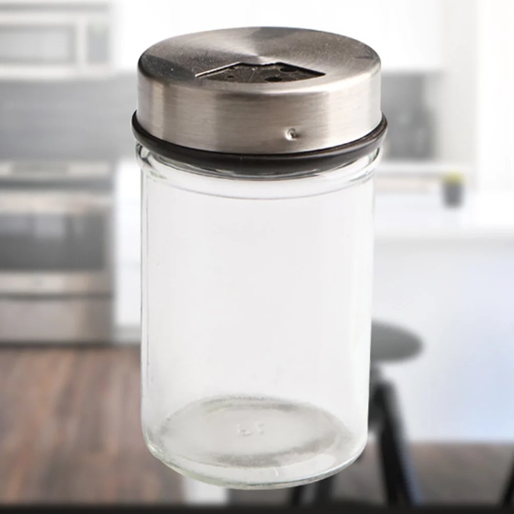 

3Pcs Seasoning Jar Set Pepper Salt Bottle Glass Container Stainless Steel Lid Kitchen Spice Storage Bbq Shaker