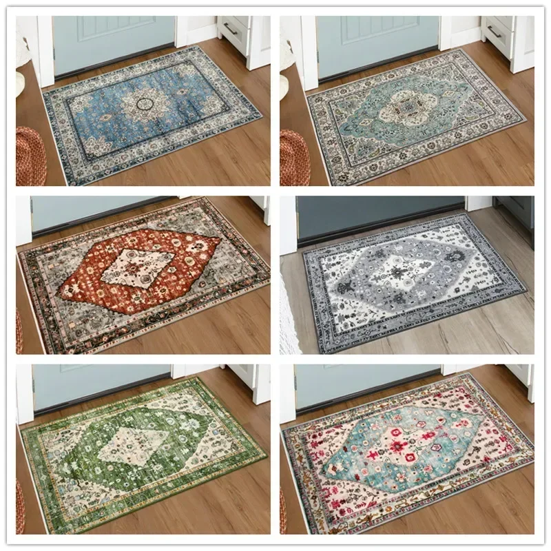 

Lahome Oriental Floral Medallion Printed Door Mat Vintage Non-Slip Washable Home Decor Carpet Fade Resistant Floor Kitchen Rug