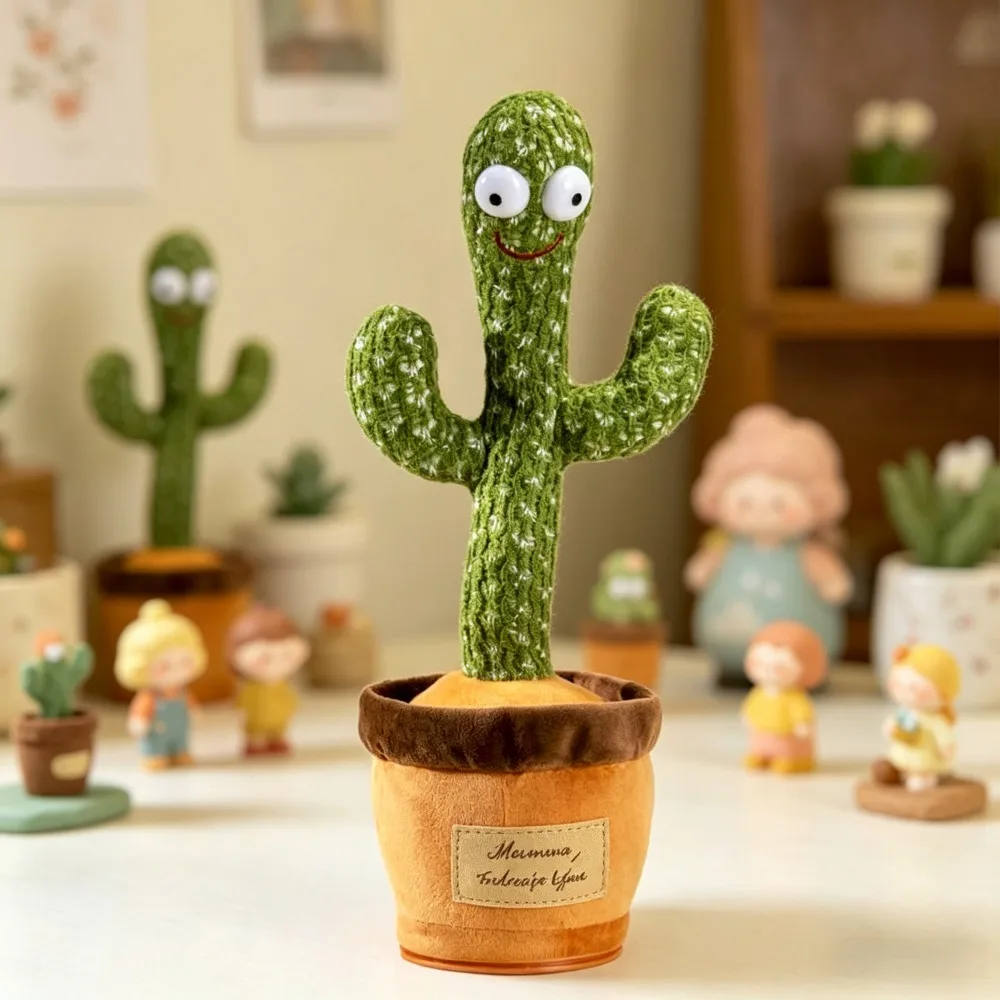 

Talking Dancing Cactus Toy, 120 Songs Speaker USB Charging Voice Repeat Plush Stuffed Toy for Children