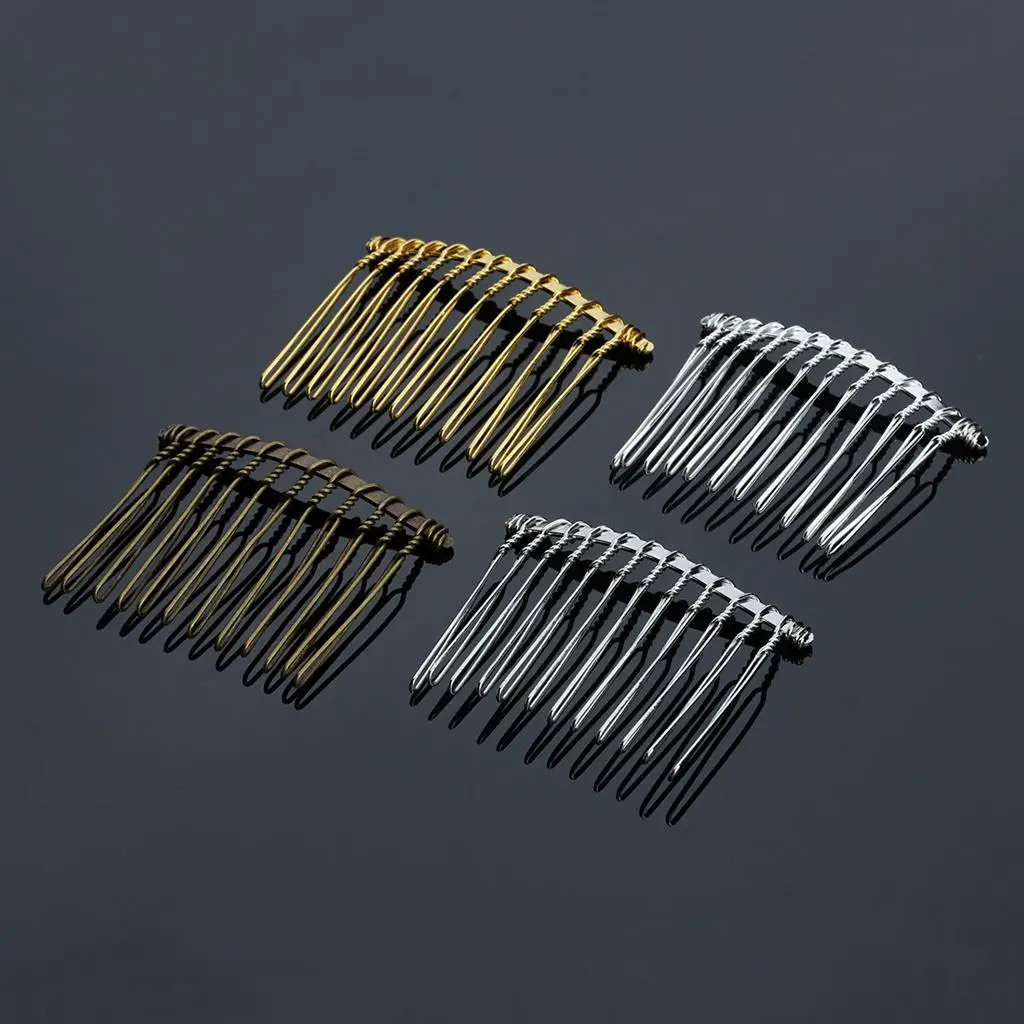 Blank Hair Comb Iron Barrette Jewelry Findings Wedding Bridal Side Clip Hair Accessories for DIY Veil and Headdress