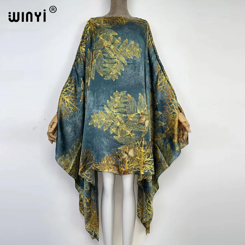 Winyi africano kaftan praia cobrir beach wear oversize boho roupas maiô robe festa de férias feminino roupas de natal