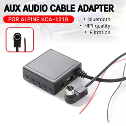 bluetooth Aux Receiver for ALPINE KCA-121B Cable with USB,microphone Hands-free Aux Adapter for ALPINE 9887/105/117/9855/305S