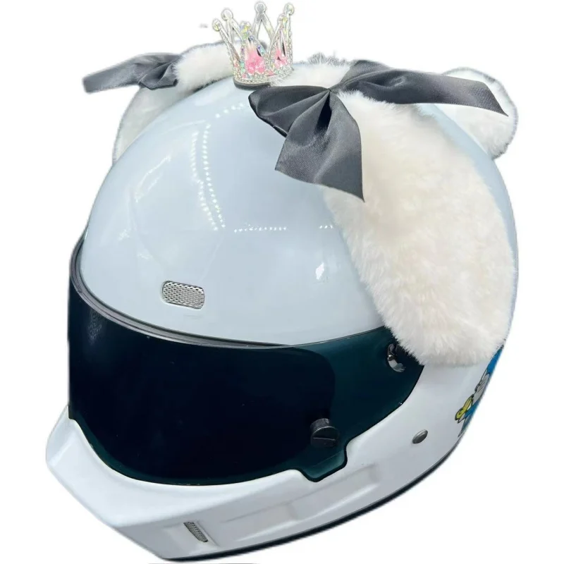 Motorcycle Helmet Decoration With Rabbit Ears Helmet Accessory Comes With A Cute And High-Quality Rabbit Ear With A Small Crown