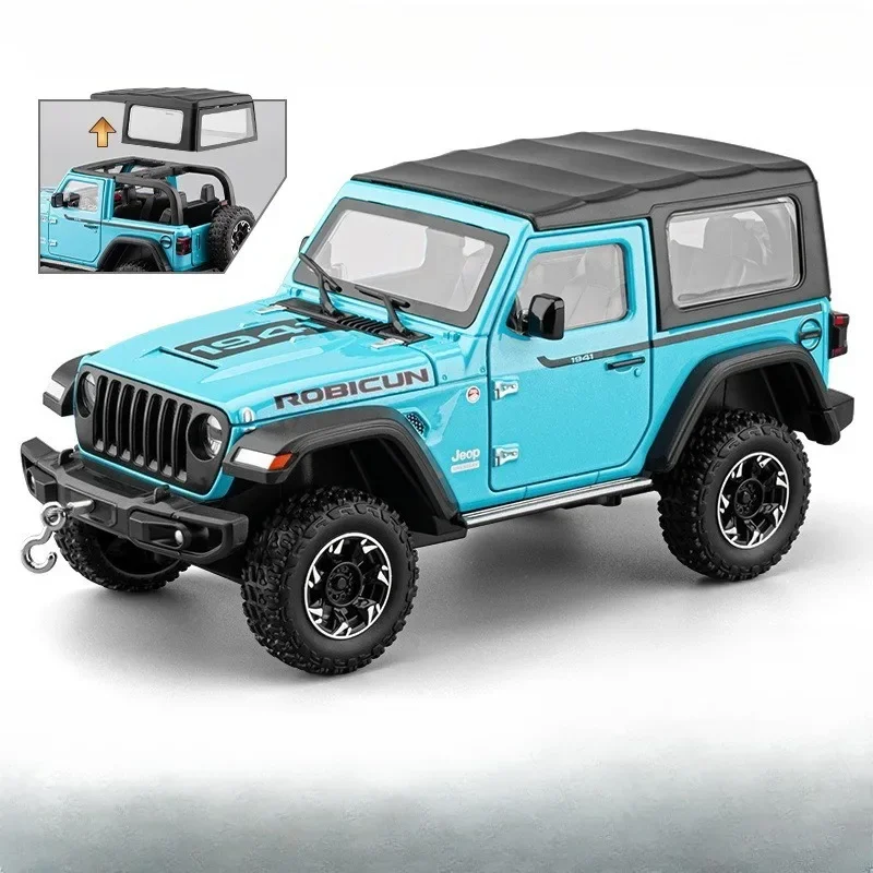 

Jeep Wrangler Metal Off Road Simulation 1:24 Vehicle Top Canopy Boy Car Toy Gift Model Hook Stretch Disassembly Miniature
