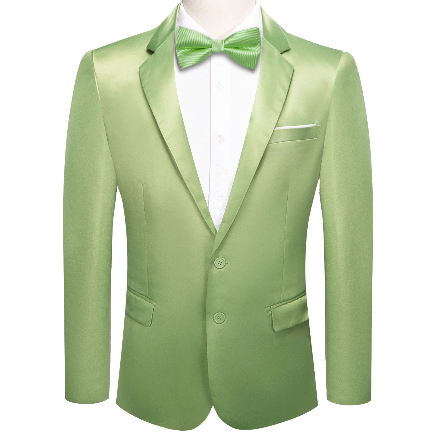 

Hi-Tie Sage Green Jacquard Solid Mens Suit Shawl Collar Tuxedo Blazers Jacket Coat Groom Dress For Wedding Business With Bowtie