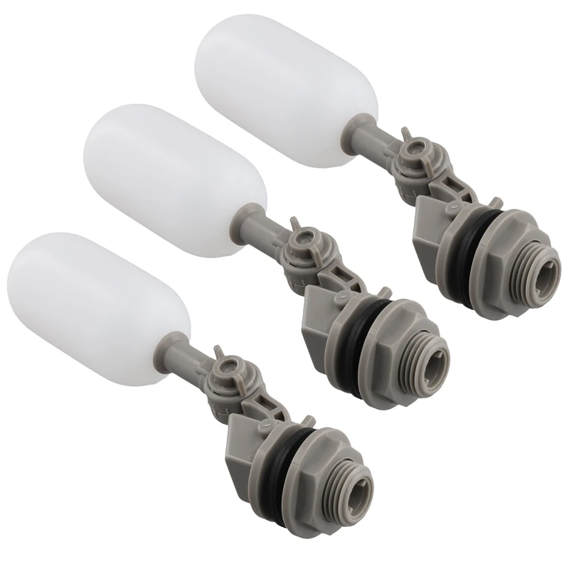 

AT14 Набор из 3 поплавковых клапанов, 1/2 дюйма Поплавковый клапан для труб подачи воды с регулировочным рычагом для бассейна, аквариума (серый)