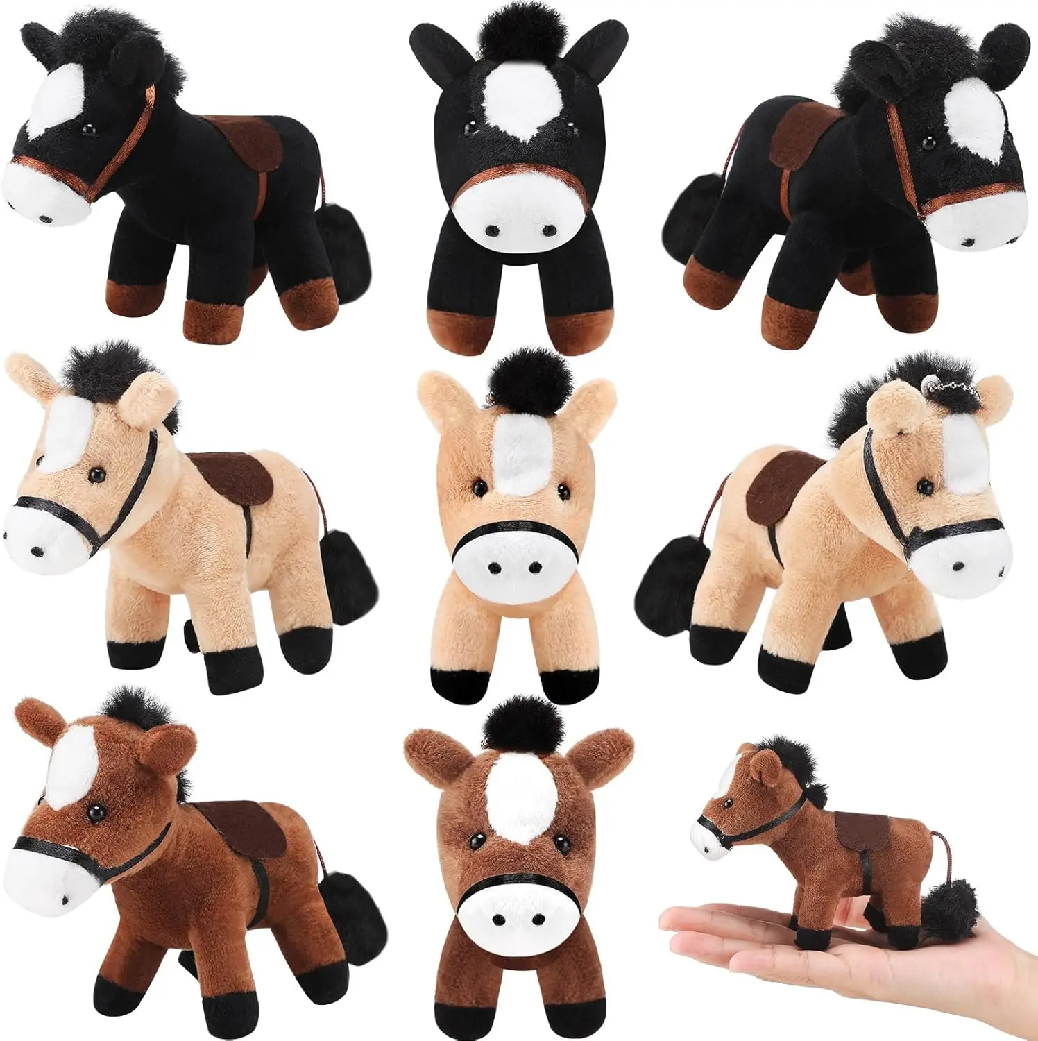 

12-120Pcs Horse Plush Adopt A Horse Party Favor Standing Stuffed Horse Stuffed Animal Horse Toys Mini Plush for Birthday