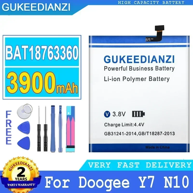 

Аккумулятор большой емкости для смартфонов Doogee Y7, BAT18763360, N10, 3900 мАч