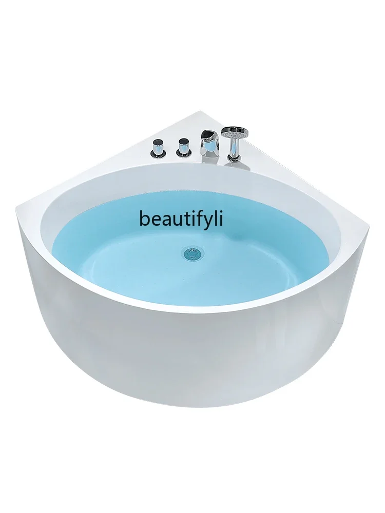 Customized small apartment household bathroom corner-cut acrylic mini bathtub bathtub