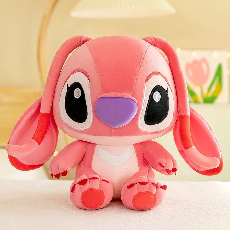 Figura de Anime de 25-35cm, juguete de peluche de punto, juguetes de dibujos animados para niños, lindo Kawaii, rosa, azul, relleno suave, muñeco de peluche, modelo de acción colgante